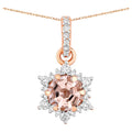 Morganite Pendant With Diamonds 0.66 Carats 14K Rose Gold