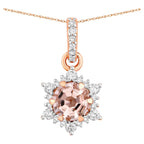 Morganite Pendant With Diamonds 0.66 Carats 14K Rose Gold