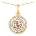 Morganite Pendant With Diamonds 0.56 Carats 14K Yellow & White Gold