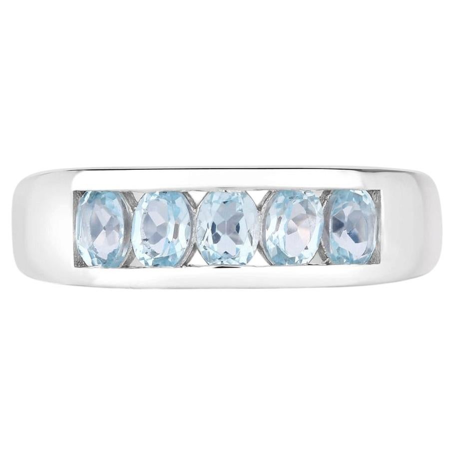 Blue Topaz Ring 0.94 Carats Sterling Silver
