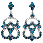 London Blue Topaz Dangle Earrings 4.8 Carats Sterling Silver