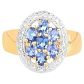 Tanzanite Ring 1.18 Carats Gold Plated Silver