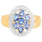 Tanzanite Ring 1.18 Carats Gold Plated Silver