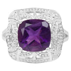 Amethyst Ring 4.34 Carats Sterling Silver