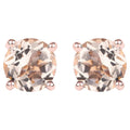 Morganite Stud Earrings 0.78 Carats Gold Plated Silver