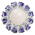 Opal Ring With Tanzanite 4.2 Carats Sterling Silver