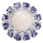 Opal Ring With Tanzanite 4.2 Carats Sterling Silver