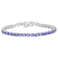 Tanzanite Tennis Bracelet 12.2 Carats Sterling Silver