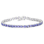 Tanzanite Tennis Bracelet 12.2 Carats Sterling Silver