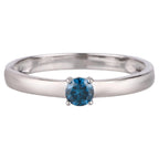 Blue Diamond Ring 0.2 Carats 9K White Gold