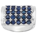 Blue Sapphire Ring 2.74 Carats Sterling Silver
