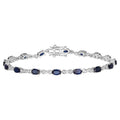 Blue Sapphire Bracelet With Diamonds 3.6 Carats 14K White Gold