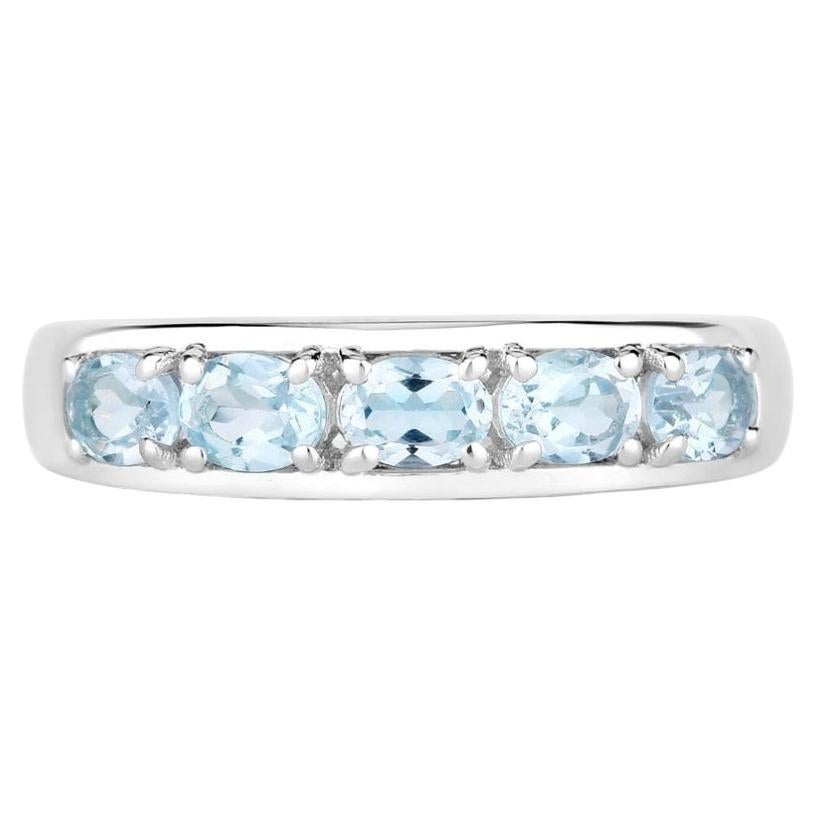 Blue Topaz Ring 0.94 Carats Sterling Silver
