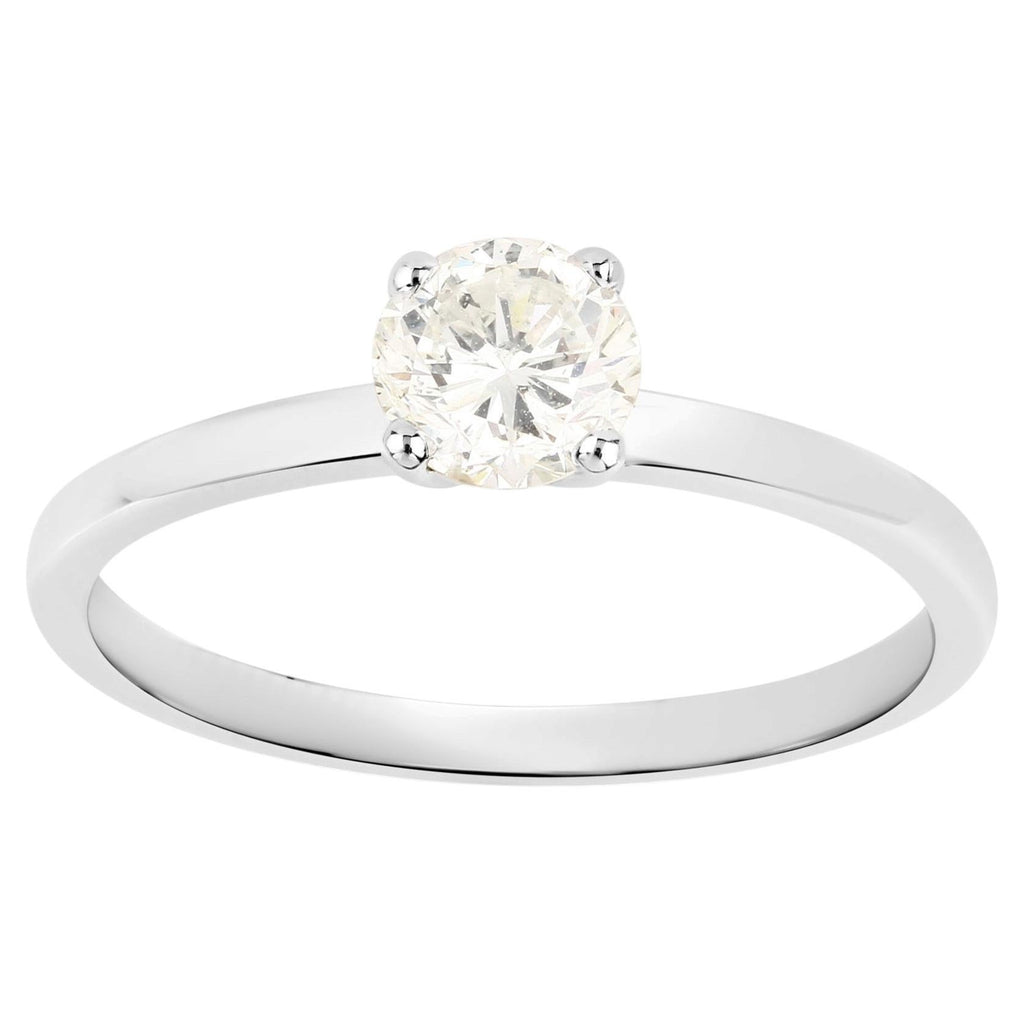 Diamond Ring 0.6 Carats 14K White Gold