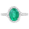 Zambian Emerald Ring With Diamonds 1.88 Carats 14K White Gold