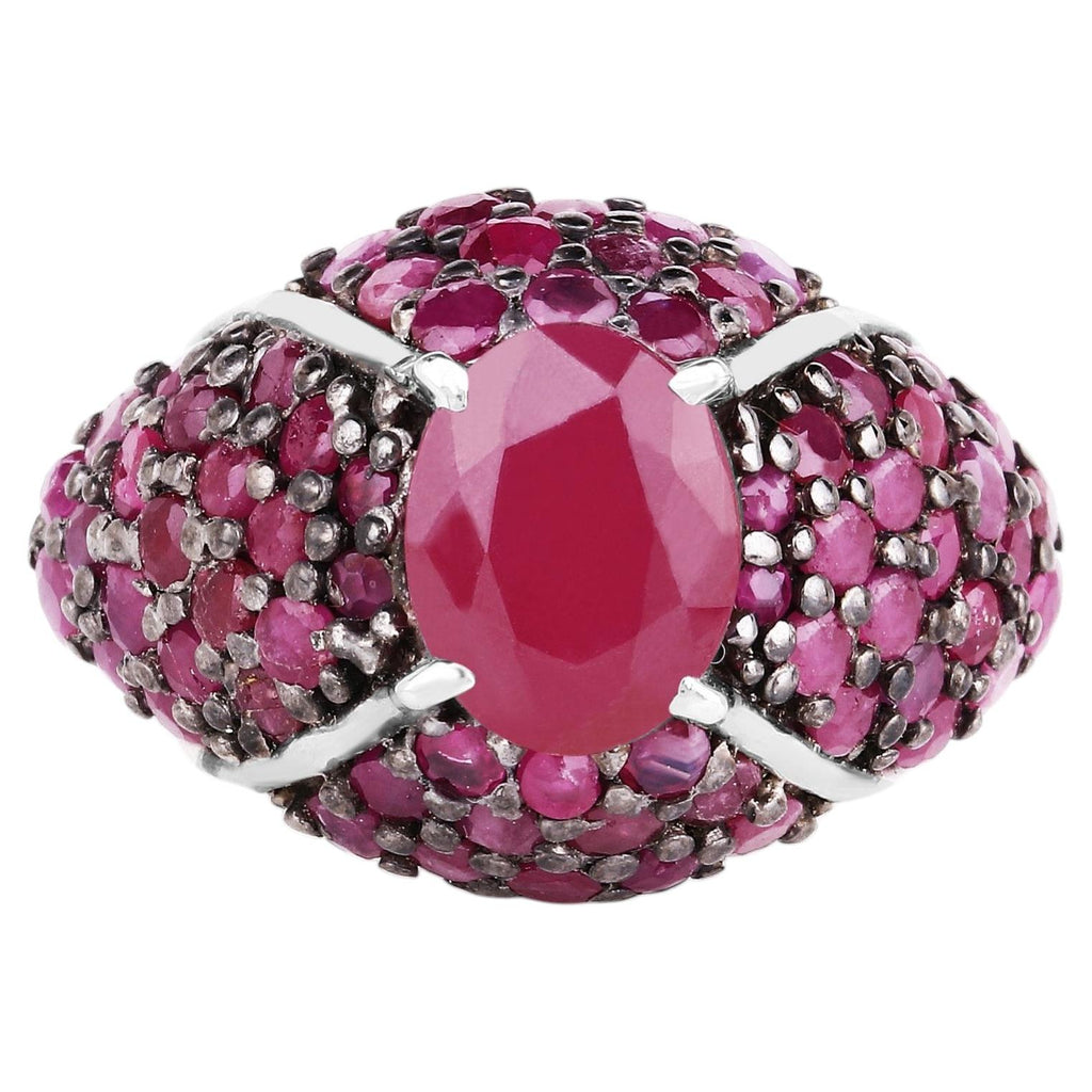 Ruby Ring 5.1 Carats Sterling Silver