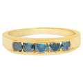 Blue Diamond Ring 0.78 Carats Gold Plated Silver