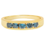 Blue Diamond Ring 0.78 Carats Gold Plated Silver
