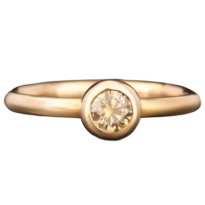 Light Brown Diamond Ring 0.33 Carats 9K Yellow Gold