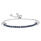 Blue Sapphire Bracelet With White Zircon 2.38 Carats Sterling Silver