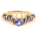 Tanzanite Bat Ring 0.22 Carats Gold Plated Silver