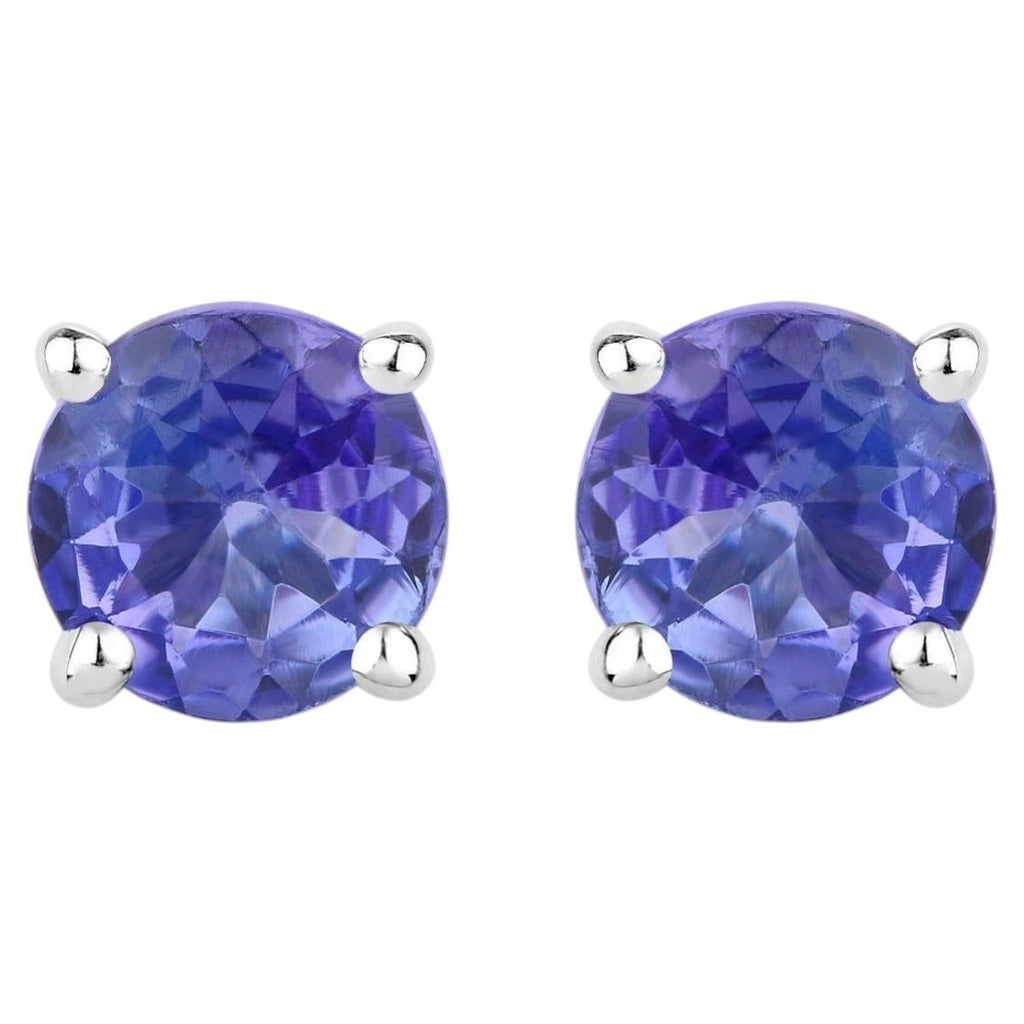 Tanzanite Stud Earrings 0.44 Carats Sterling Silver