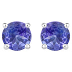 Tanzanite Stud Earrings 0.44 Carats Sterling Silver