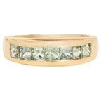 Green Sapphire Ring 1.24 Carats Gold Plated Silver
