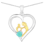 Emerald Mom Pendant 0.44 Carats Sterling Silver