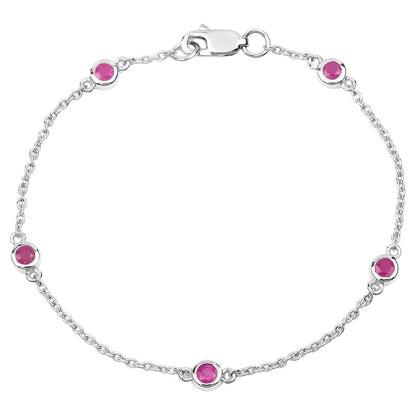 Ruby Bracelet 0.64 Carats Sterling Silver