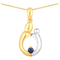 Blue Sapphire Pendant 0.18 Carats Gold Plated Silver