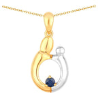 Blue Sapphire Pendant 0.18 Carats Gold Plated Silver