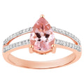 Morganite Ring With Diamonds 1.34 Carats 14K Rose Gold