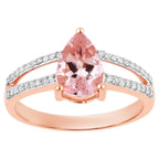 Morganite Ring With Diamonds 1.34 Carats 14K Rose Gold