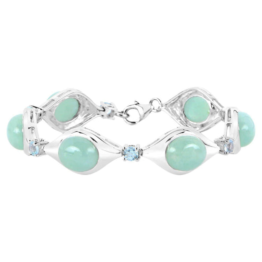 Cabochon Aquamarine Bracelet 39.7 Carats Sterling Silver