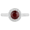 Ruby Ring With Diamonds 1.08 Carats 14K White Gold