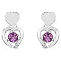 Amethyst Heart Earrings 1.44 Carats Sterling Silver