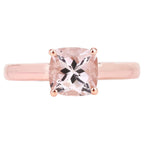 Morganite Ring 1.18 Carats Gold Plated Silver