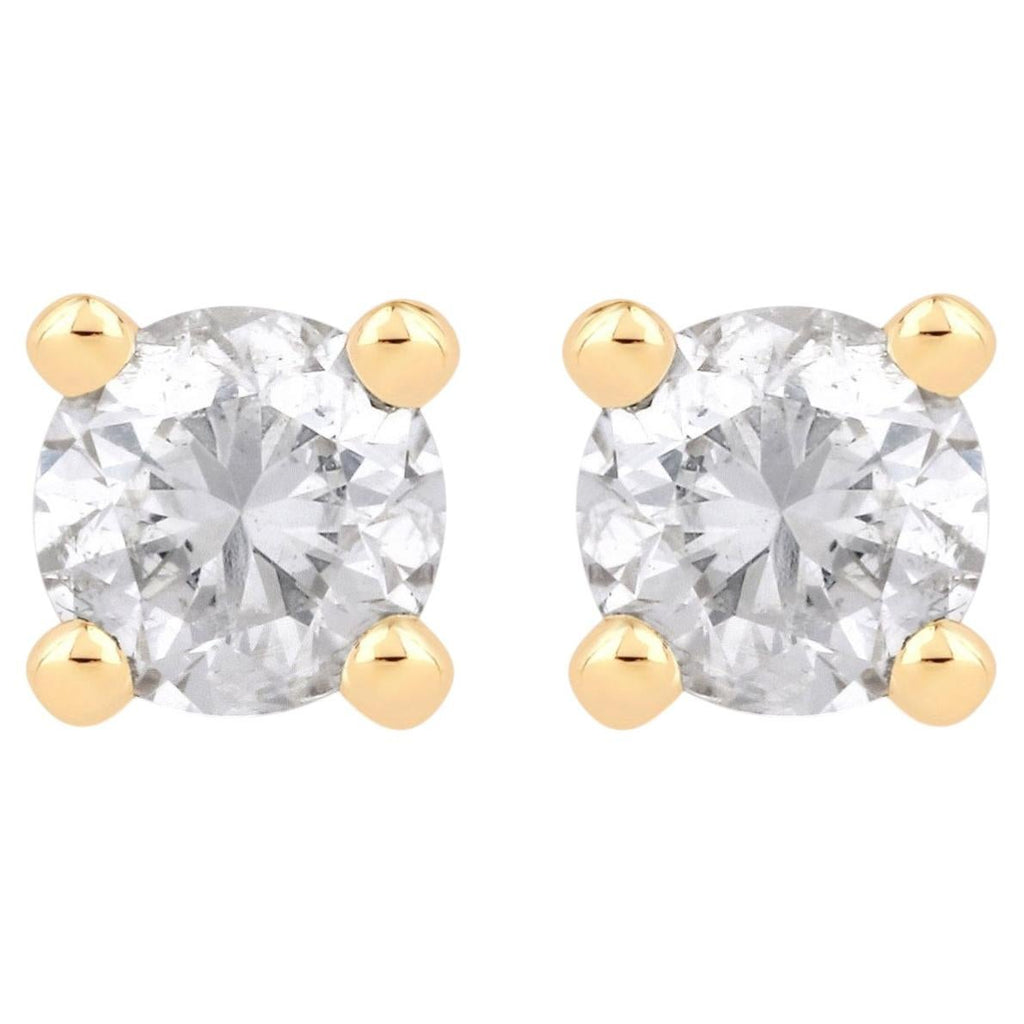 Diamond Stud Earrings 0.28 Carats 14K Yellow Gold