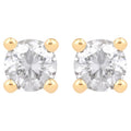 Diamond Stud Earrings 0.28 Carats 14K Yellow Gold