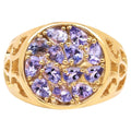 Tanzanite Ring 1.8 Carats Gold Plated Silver