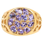 Tanzanite Ring 1.8 Carats Gold Plated Silver