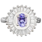 Natural Tanzanite Ring With White Topaz 2.19 Carats Sterling Silver