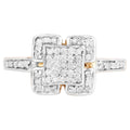 Diamond Ring 0.22 Carats Gold Plated Silver