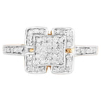 Diamond Ring 0.22 Carats Gold Plated Silver
