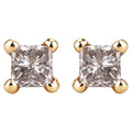 Champagne Diamond Stud Earrings 0.3 Carats 14K Yellow Gold