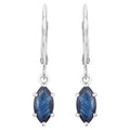 Blue Sapphire Earrings 1.18 Carats 10K White Gold
