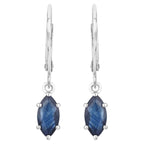 Blue Sapphire Earrings 1.18 Carats 10K White Gold