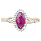 Ruby Ring With Diamonds 0.94 Carats 14K Yellow Gold