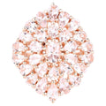 Morganite Flower Ring 4.5 Carats Gold Plated Silver